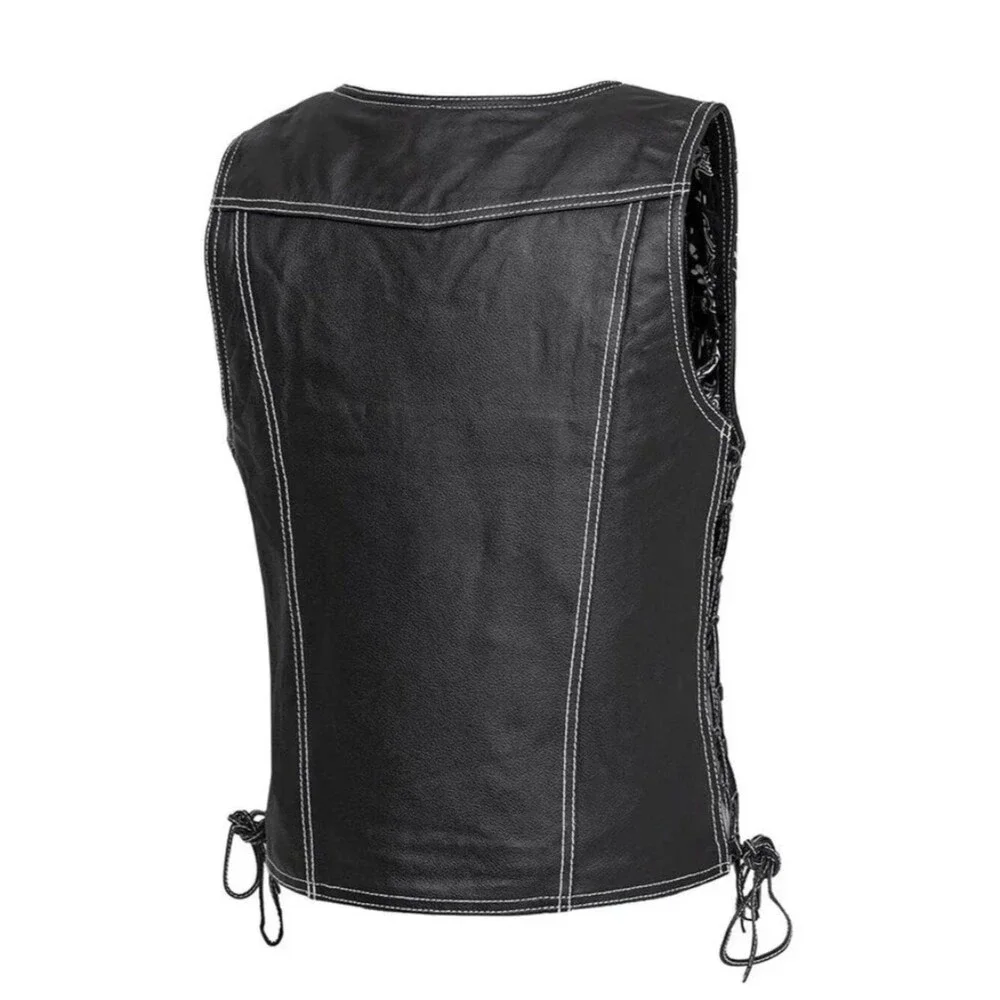 Blush Biker Women's Motorcycle Leather Vest